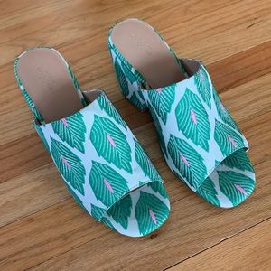 Palm Print Heeled Mule Urban Outfitters